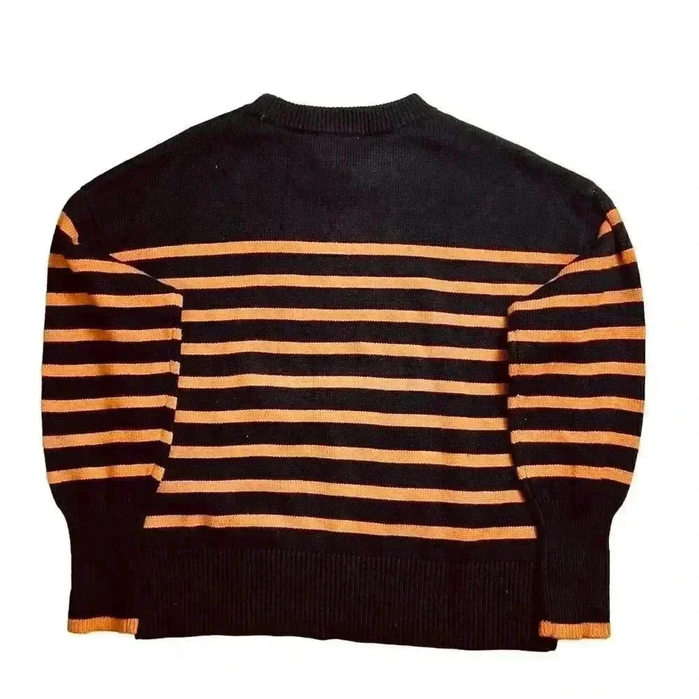 Philosophy Republic Striped Sweater Black Orange Women’s Medium M | Bold Knit - Picture 8 of 8
